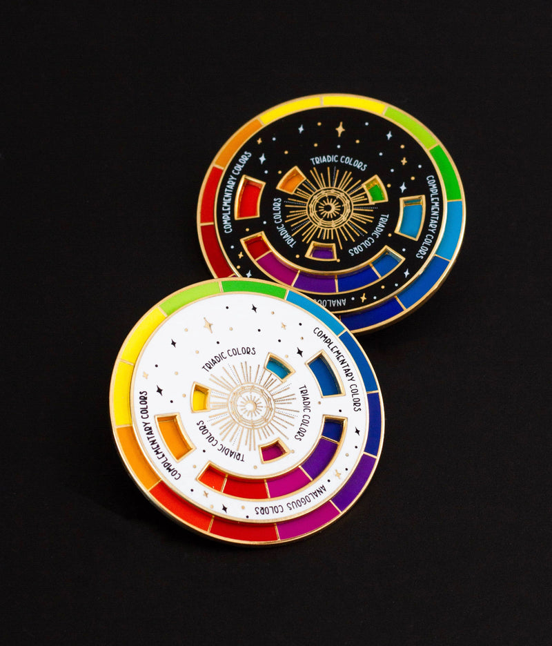 Colour Wheel Enamel Pin - Black/ Gold