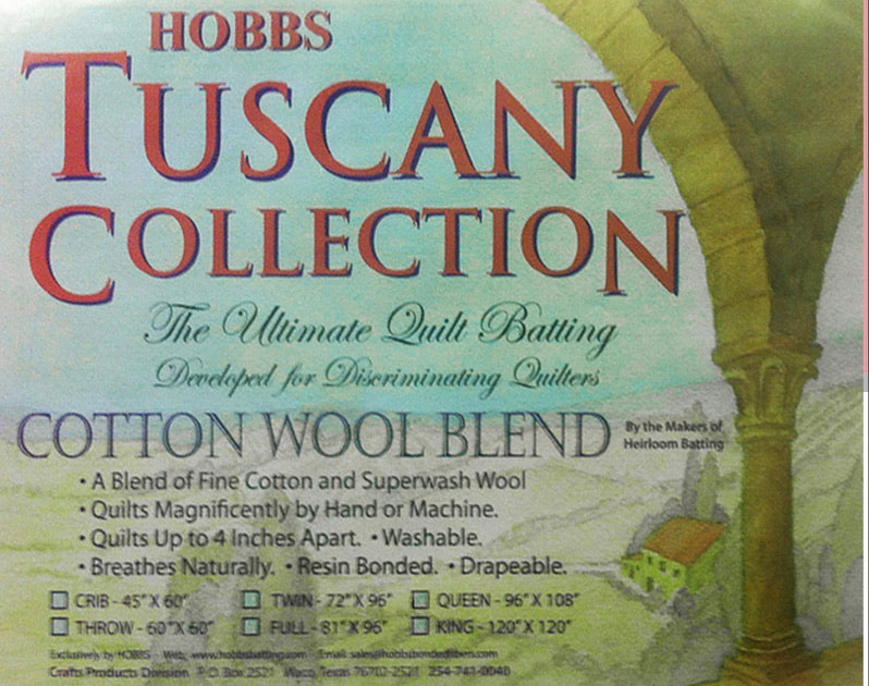 Tuscany 80% cotton, 20% wool Quilt Batting - 96” wide