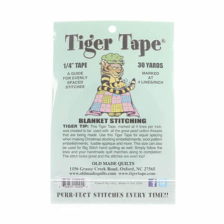 Tiger tape - 1/4" tape, 4 lines per inch , Blanket Stitch